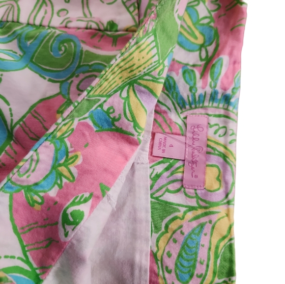 Lily poulter size4  skort, hidden side zip with button, multi colored floral - Picture 2 of 8